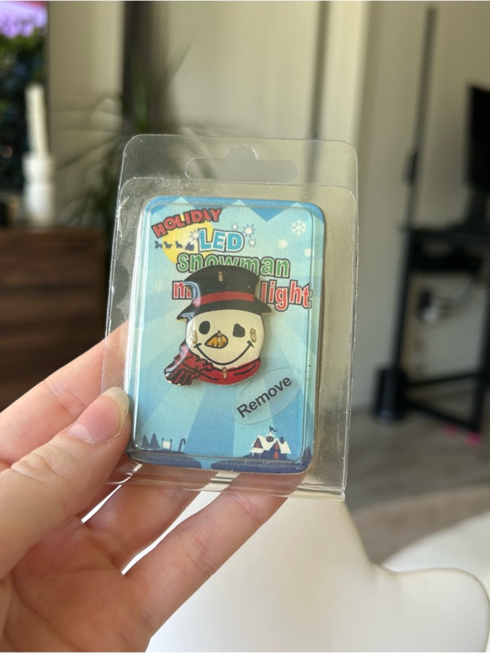Holiday led snowman magnet light new